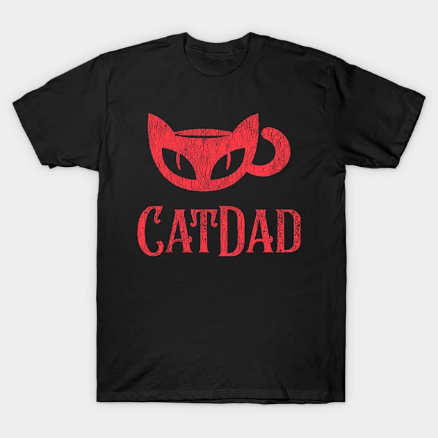 Cat Dad Vintage Distressed Look T-Shirt by Funkrafstik